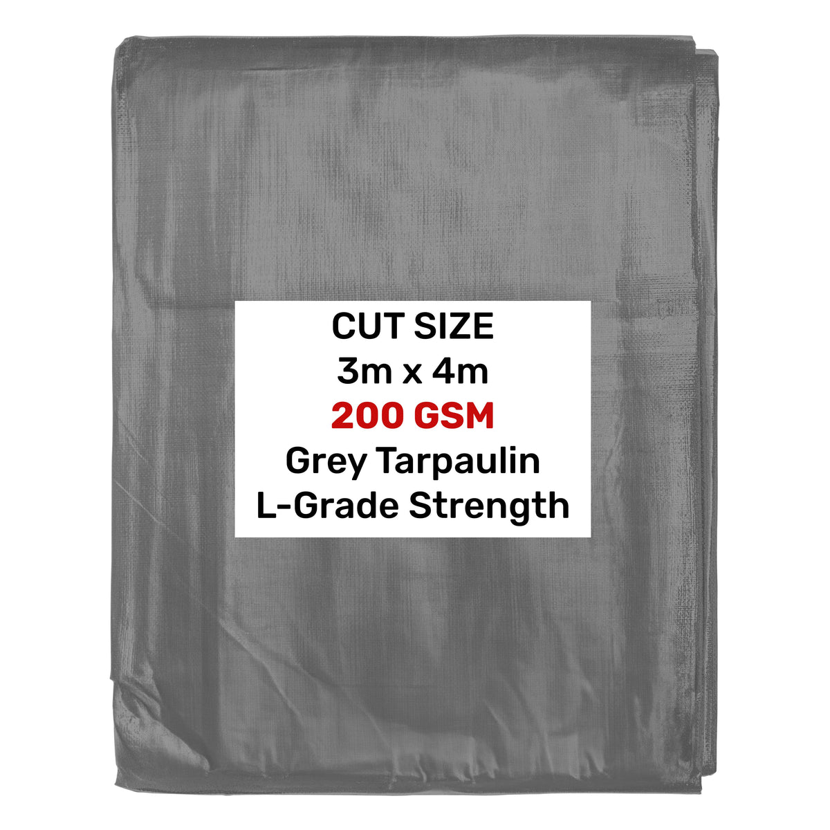 Grey L-Grade Tarpaulin 3m x 4m