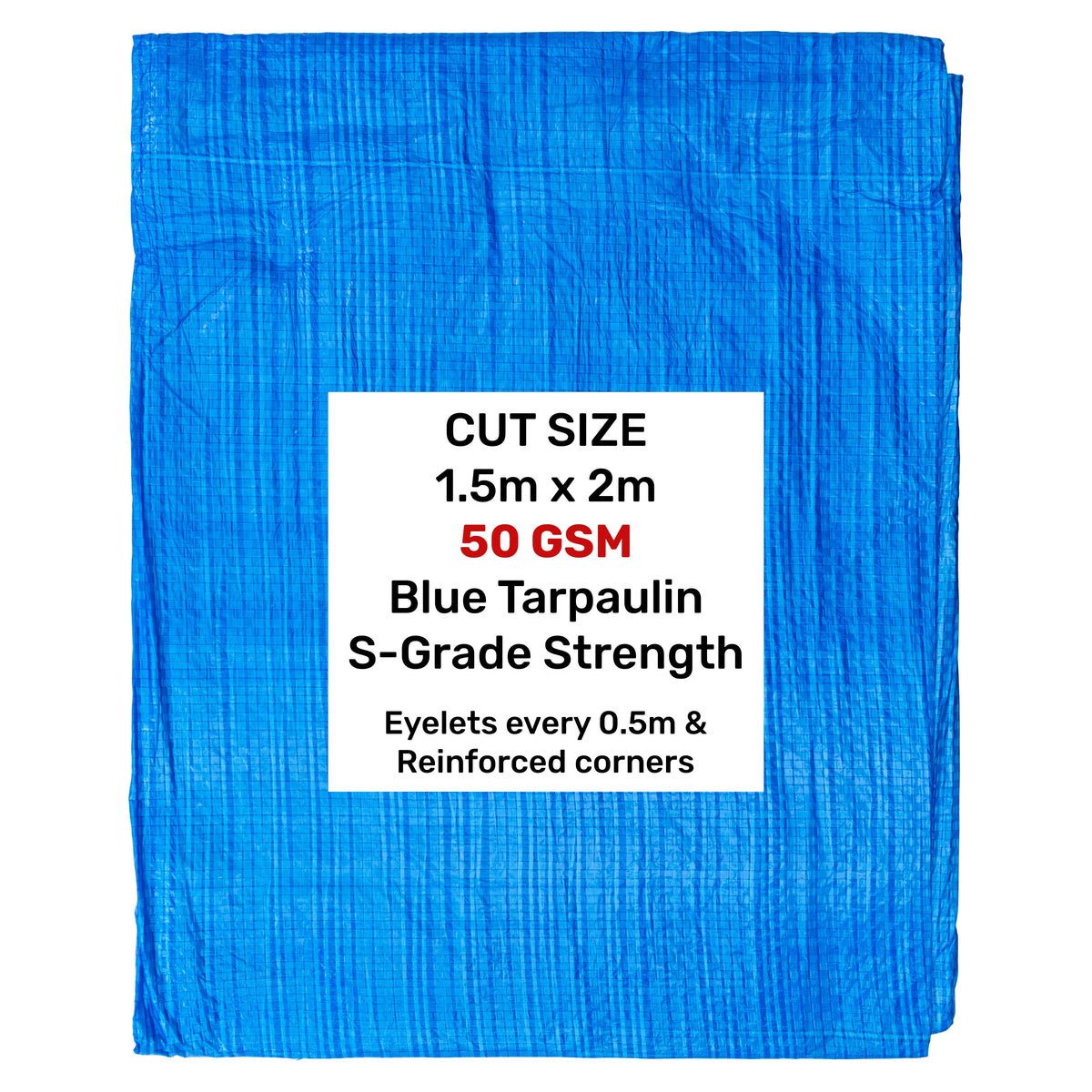 Blue S-Grade Tarpaulin 1.5m x 2m
