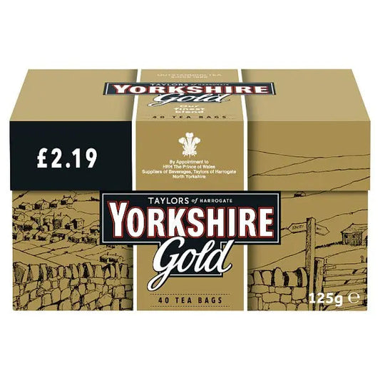 TAYLORS of HARROGATE Yorkshire Gold 40 Tea Bags 125g (Case of 5)