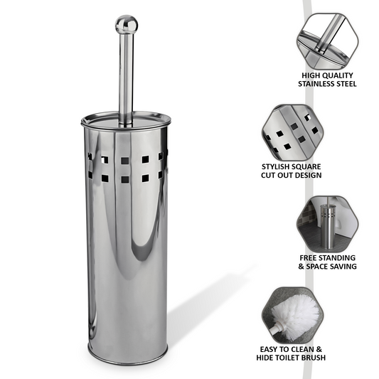 3L Pedal Bin with Toilet Brush Silver