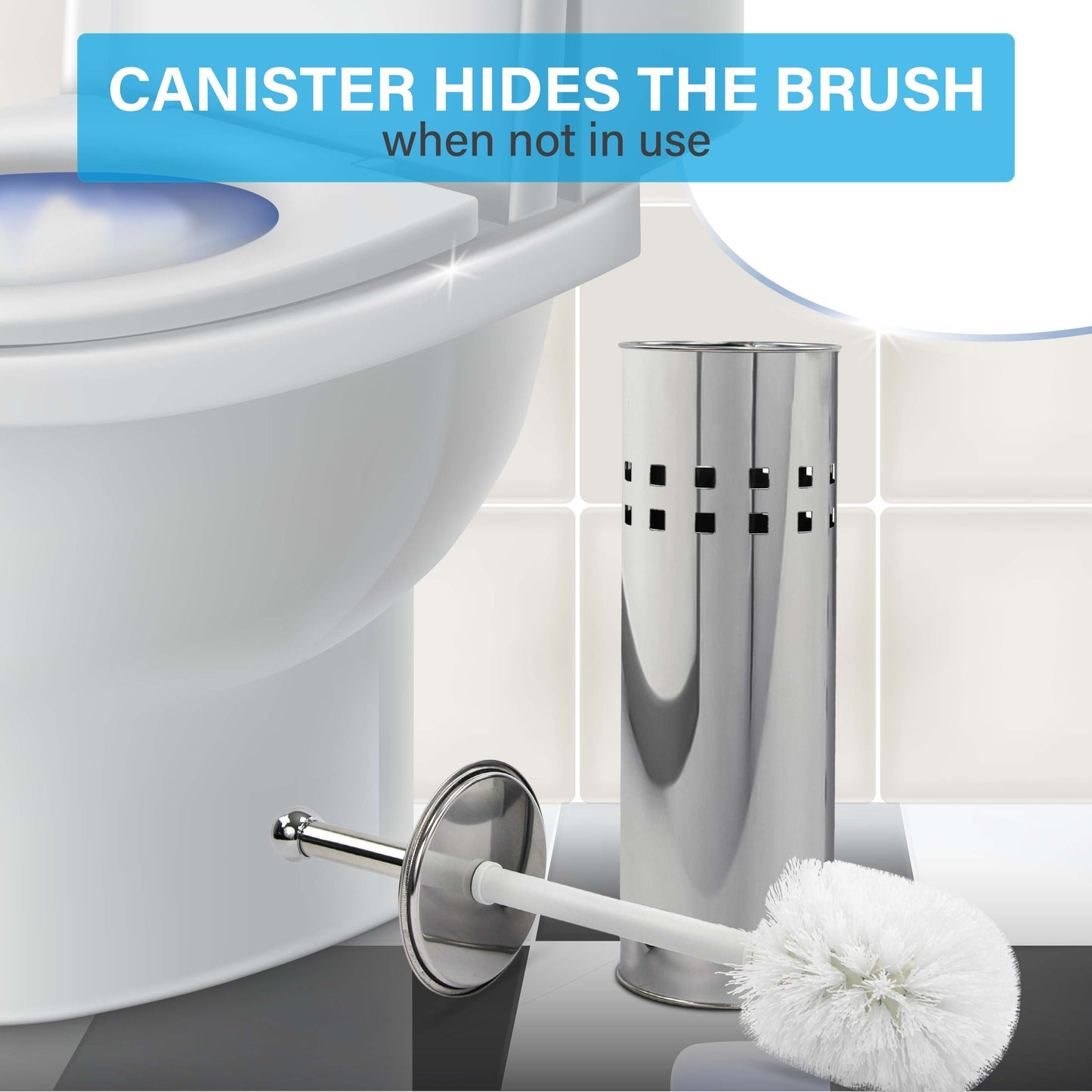 3L Pedal Bin with Toilet Brush Silver