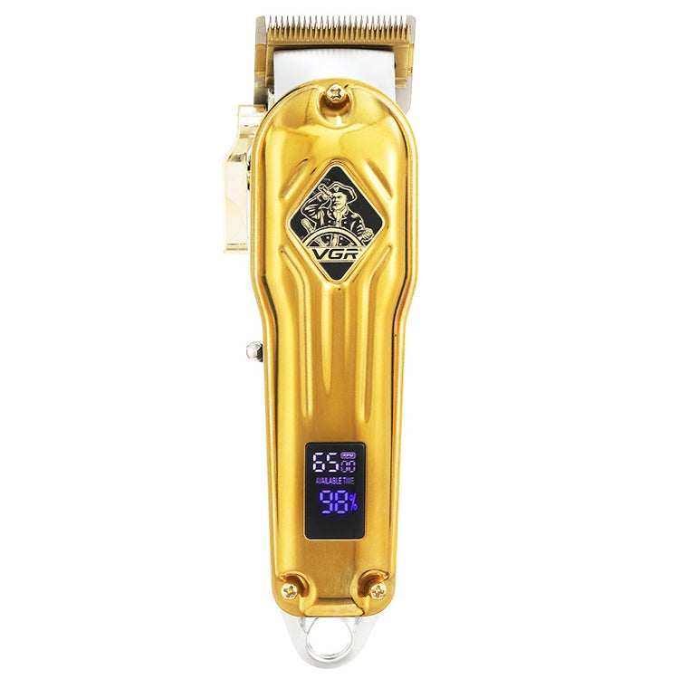 VGR V-267 10W USB Metal Hair Clipper with LED Digital Display & 5 Gears Adjustment (Gold)
