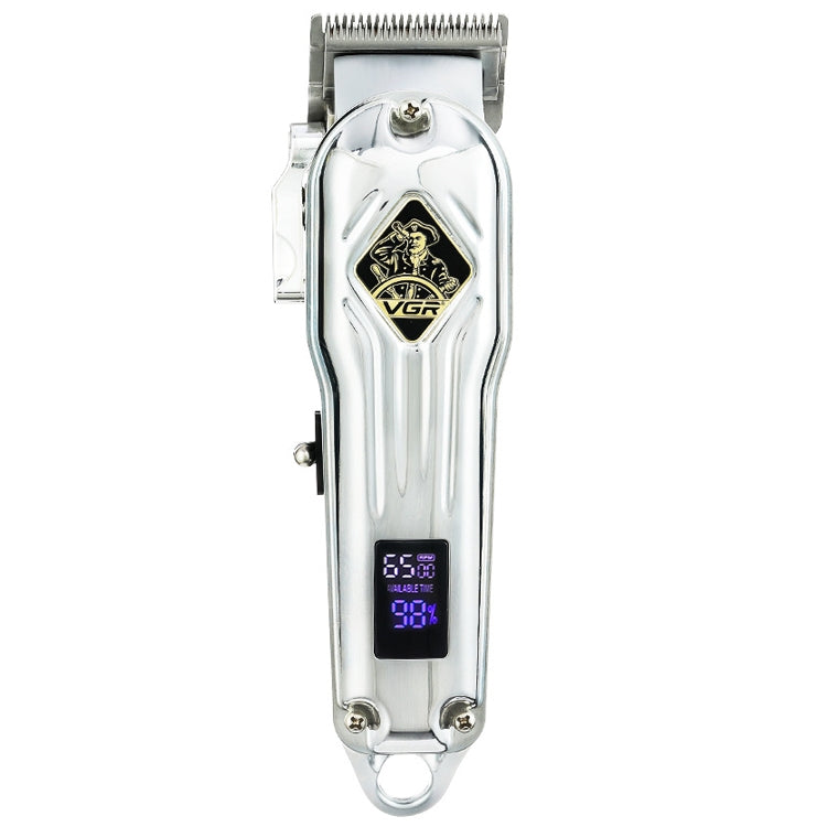 VGR V-267 10W USB Metal Hair Clipper with LED Digital Display & 5 Gears Adjustment (Silver)