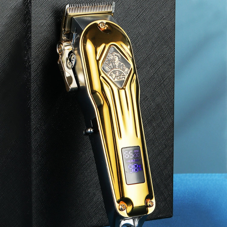 VGR V-267 10W USB Metal Hair Clipper with LED Digital Display & 5 Gears Adjustment (Silver)