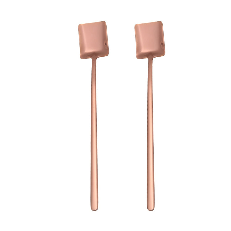 2 PCS Stainless Steel Spoon Creative Coffee Spoon Bar Ice Spoon Gold Plated Long Stirring Spoon, Pointed Spoon Silver, Square Spoon Silver, Round Spoon Gold, Pointed Spoon Gold, Square Spoon Gold, Pointed Spoon Rose Gold, Square Spoon Rose Gold