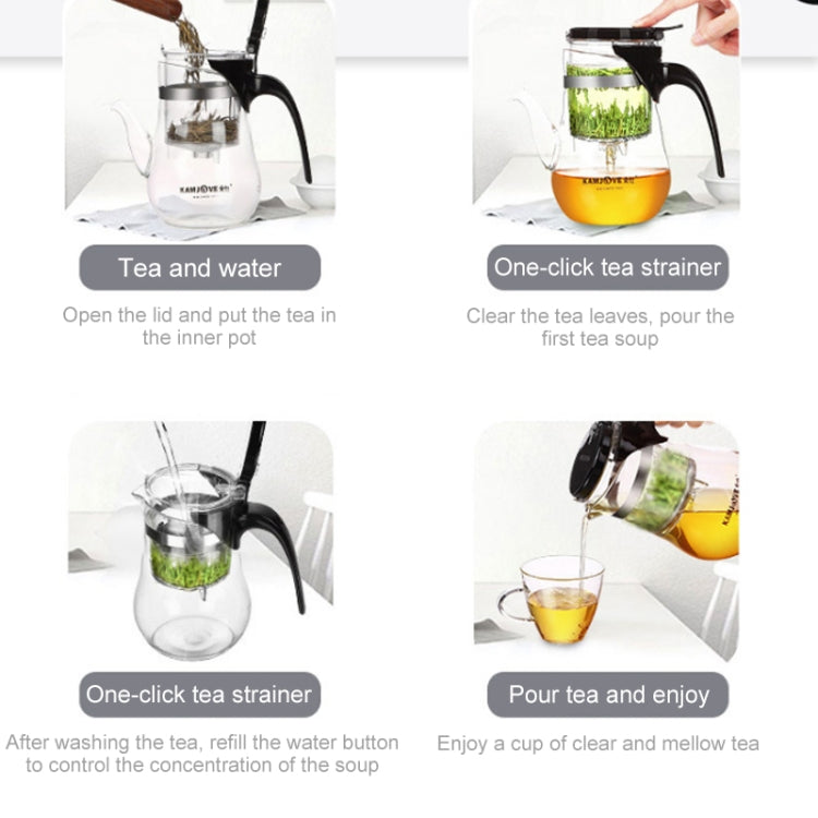 KAMJOVE Elegant Cup Bubble Teapot Office Flower Teapot Heat-resistant Glass Tea Set, Model:K-200 400ML