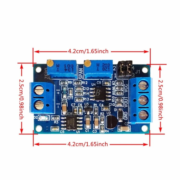 Current to Voltage Module 0 / 4-20mA to 0-3.3V5V10V Voltage Transmitter Signal Conversion Conditioning Adapter, 0 / 4-20mA to 0-3.3V5V10V