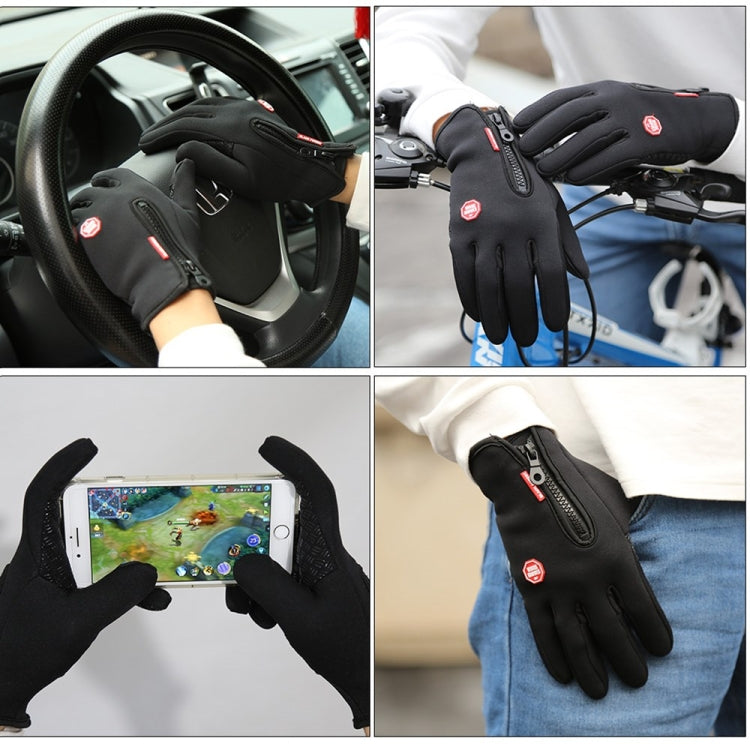 Outdoor Sports Hiking Winter Leather Soft Warm Bike Gloves For Men Women, Size:S (Red)