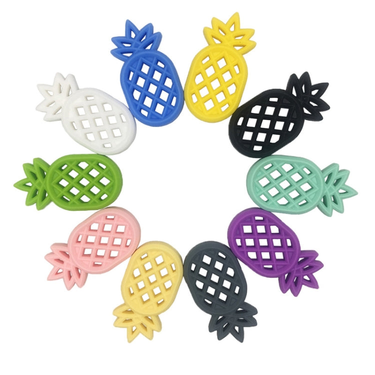 Pineapple Silicone Teether Babies Teething Pendant Nursing Soft Silicone Safe Toys for Soothe Teething Baby(Blue)