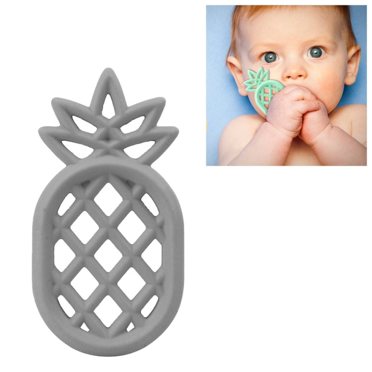 Pineapple Silicone Teether Babies Teething Pendant Nursing Soft Silicone Safe Toys for Soothe Teething Baby(Grey)