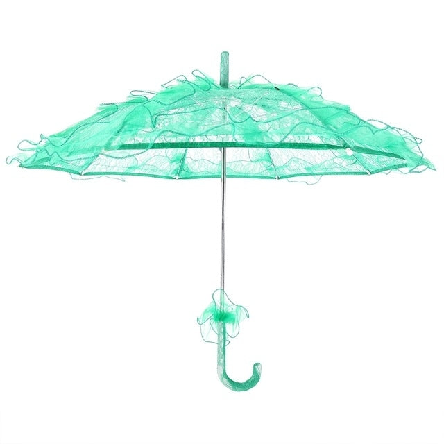 Wedding Parties Bridal Lace Cotton Umbrella Dancing Photography Prop Umbrella(Green)
