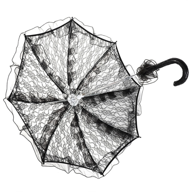 Wedding Parties Bridal Lace Cotton Umbrella Dancing Photography Prop Umbrella(Rose Red)