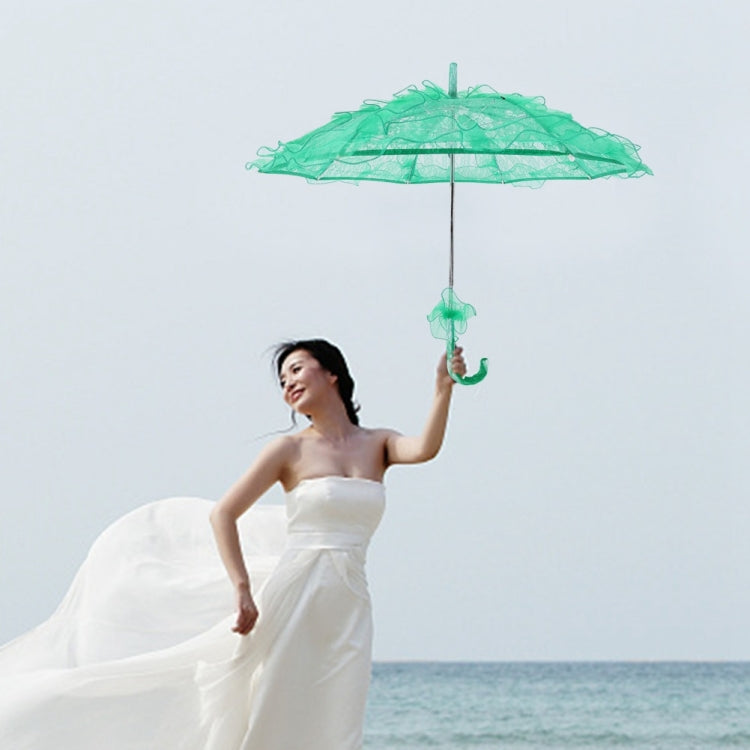 Wedding Parties Bridal Lace Cotton Umbrella Dancing Photography Prop Umbrella(White)