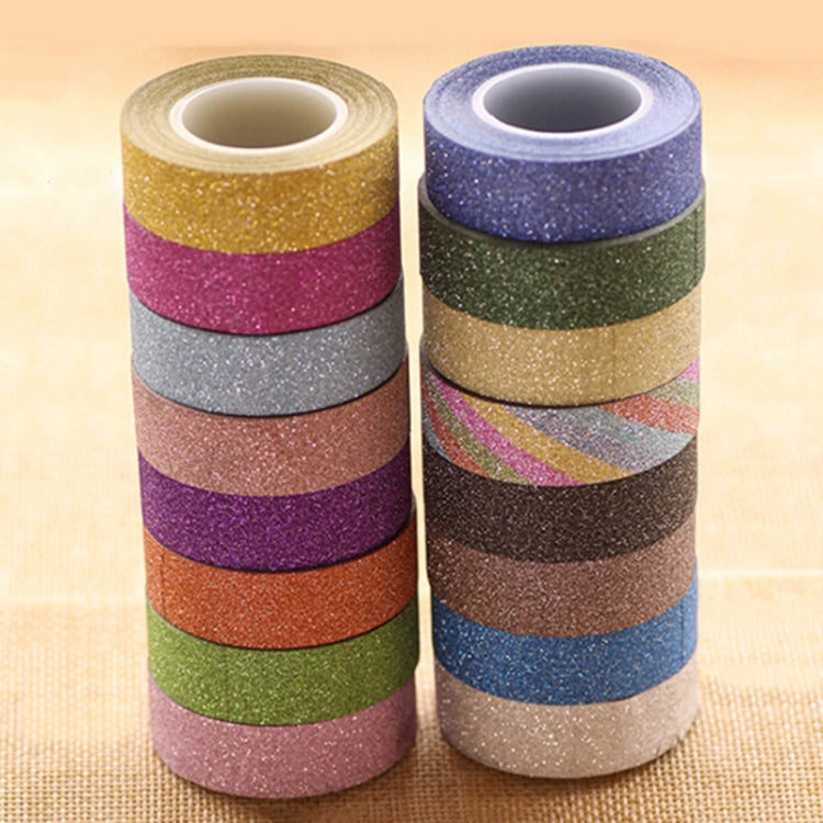 Flash Washi Sticky Paper Tape Label DIY Decorative Tape, Length: 10m(Black)