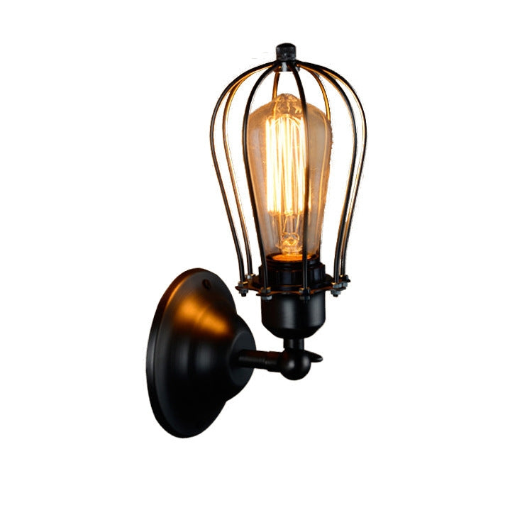 Retro Double Head Grapefruit Wrought Iron Antique Restaurant Corridor Aisle LED Wall Lamp with Edison LED 4W(Single Head)