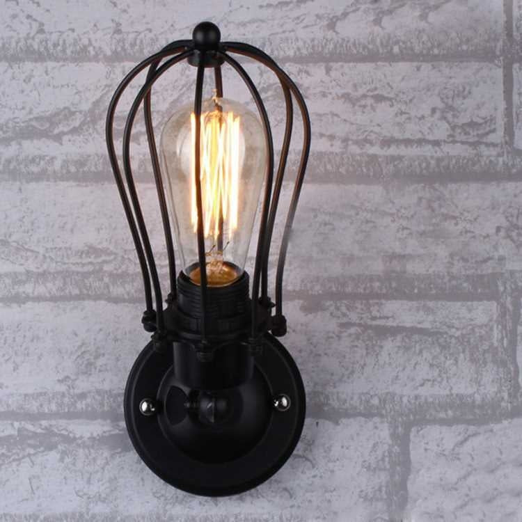 Retro Double Head Grapefruit Wrought Iron Antique Restaurant Corridor Aisle LED Wall Lamp with Edison LED 4W(Single Head)