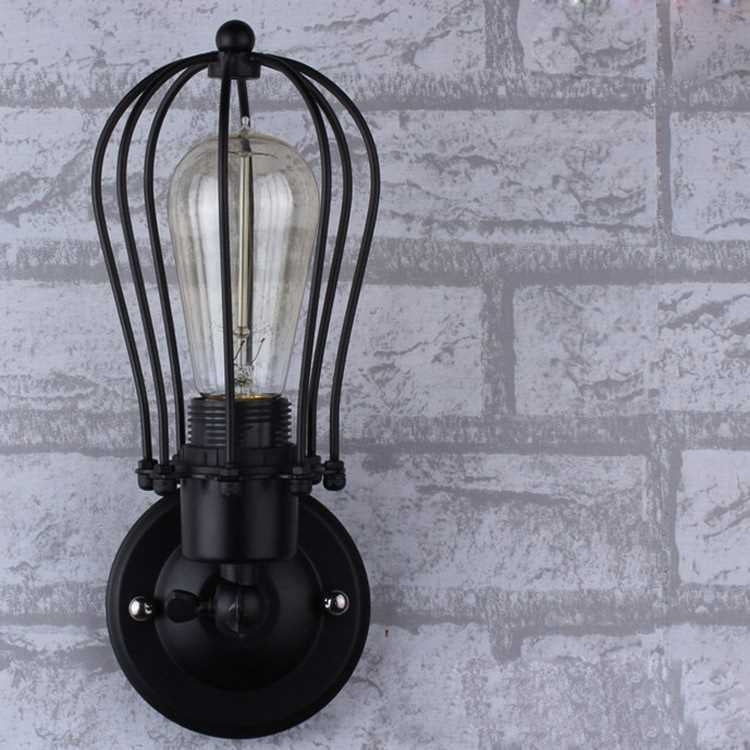 Retro Double Head Grapefruit Wrought Iron Antique Restaurant Corridor Aisle LED Wall Lamp with Edison LED 4W(Double Heads)