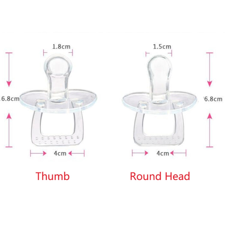 Baby Products Full Silicone Round Head Thumb Transparent Pacifier, Thumb, Round Head