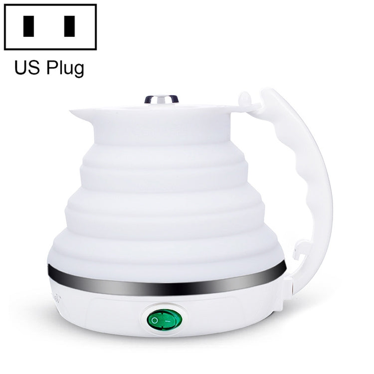 Portable Folding Silicone Intelligent Constant Temperature Travel Camping Electric Kettle, Power cord specification:US Plug(White)