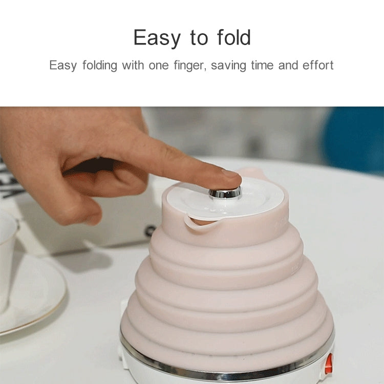 Portable Folding Silicone Intelligent Constant Temperature Travel Camping Electric Kettle, Power cord specification:US Plug(White)