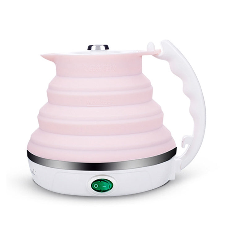 Portable Folding Silicone Intelligent Constant Temperature Travel Camping Electric Kettle, Power cord specification:US Plug(Pink)