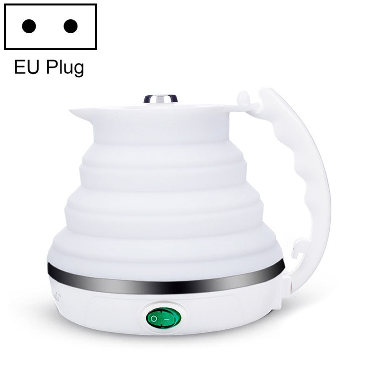Portable Folding Silicone Intelligent Constant Temperature Travel Camping Electric Kettle, Power cord specification:EU Plug(White)