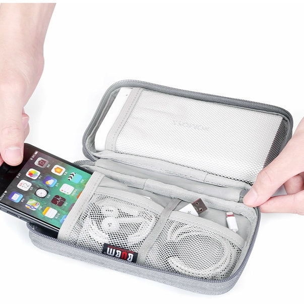 BUBM Digital Charger USB Data Cable Organizer Storage Bag Earphone Wire Power Bank Travel Case(Gray)