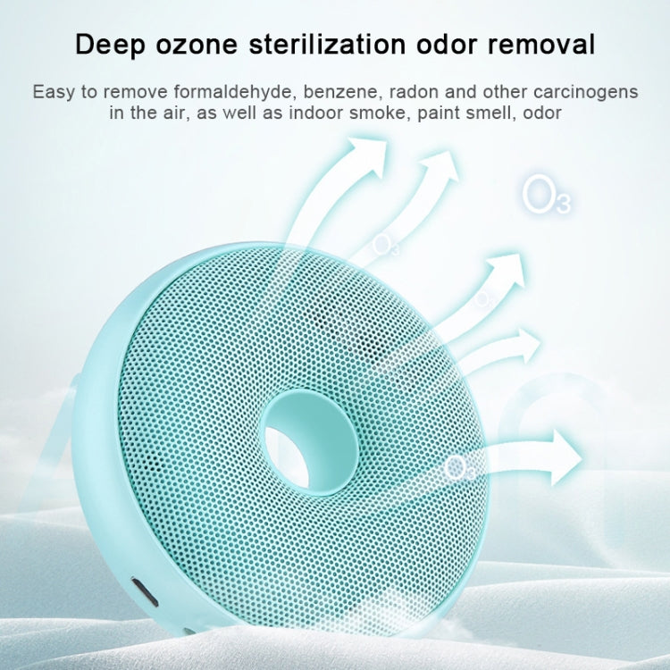Portable Donut Electric Air Purifier Home Car Anion Ozone Deodorizer(Black)