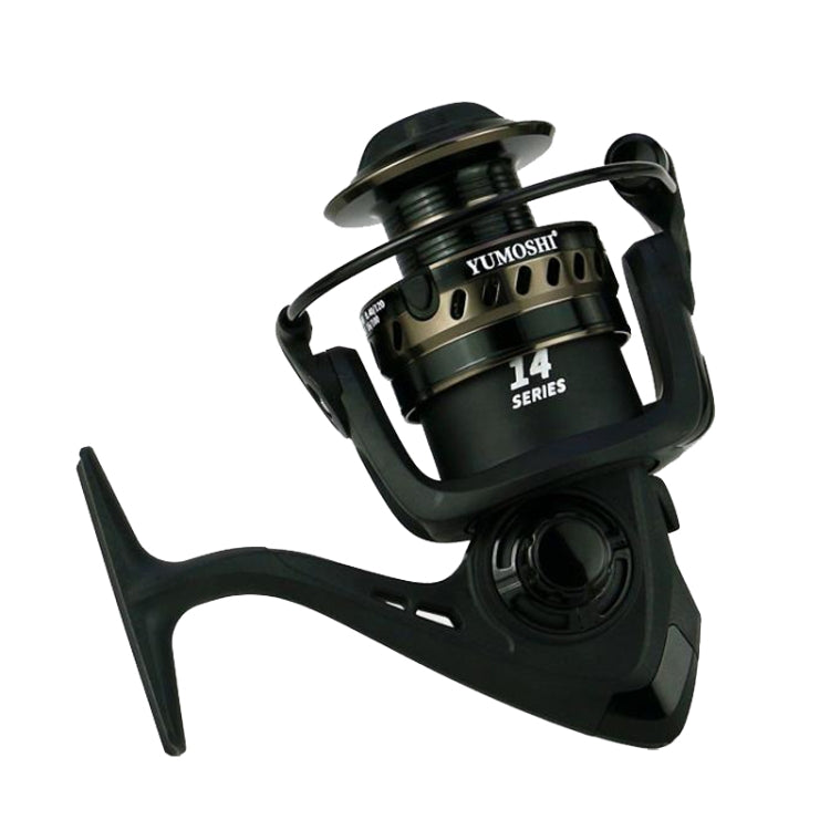 YUMOSHI LS3000 Metal Head Fishing Reel Sea Rod Spinning Reel(Folding Swing Arm+Hard Rubber Grip)