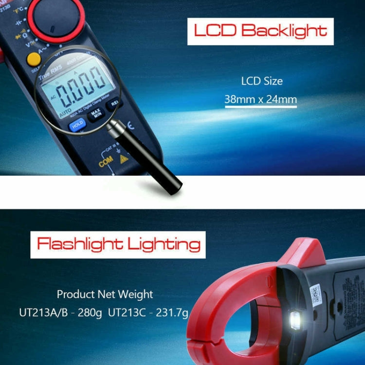 Digital Clamp Meter AC DC Voltage Detector, UT213C 400A, UT213A 400A, UT213B 400A