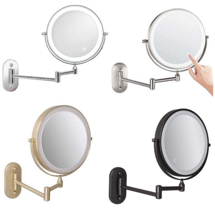 8 Inch Wall-Mounted Double-Sided Makeup Mirror LED Three-Tone Light Bathroom Mirror, Battery Model Silver, USB Charging Silver, Battery Models Matte Nickel Color, USB Charging Matte Nickel Color, Battery Models Black, USB Charging Black