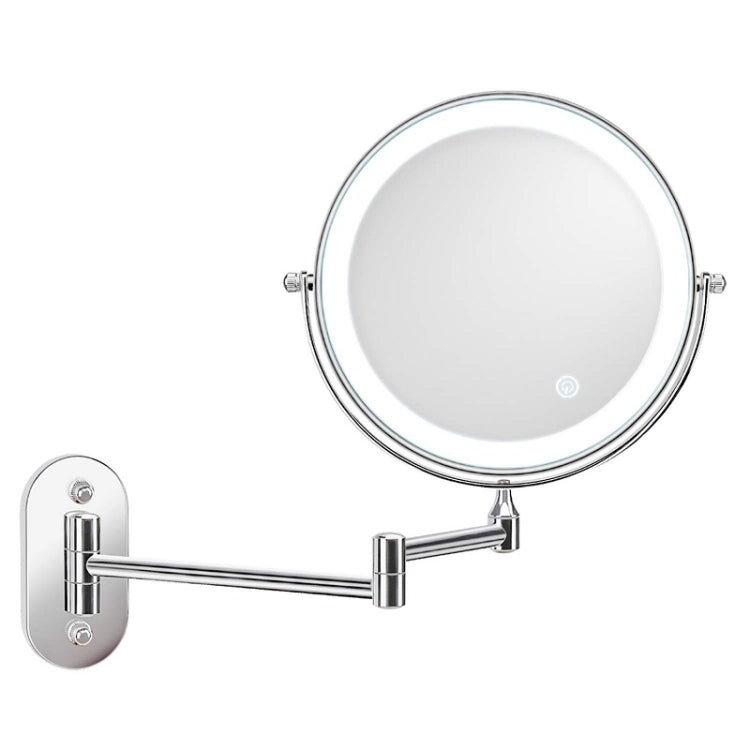 8 Inch Wall-Mounted Double-Sided Makeup Mirror LED Three-Tone Light Bathroom Mirror, Battery Model Silver, USB Charging Silver, Battery Models Matte Nickel Color, USB Charging Matte Nickel Color, Battery Models Black, USB Charging Black