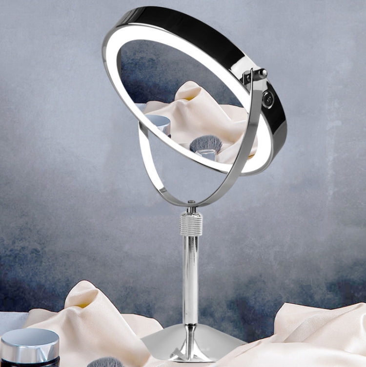 Desktop Double-SidedRound LED Luminous Makeup Mirror Liftable Magnifying Mirror, Plane + 3 Times Magnification(8-inch Battery Model), Plane + 5 Times Magnification(8-inch Battery Model), Plane + 7 Times Magnification(8-inch Battery Model)              ...