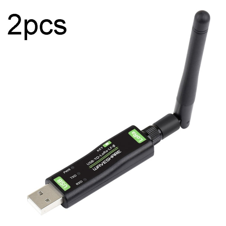 Waveshare 2pcs USB To LoRa Data Transfer Module Based On SX1262, LF Version Using TCXO Crystal Oscillator, HF Version Using TCXO Crystal Oscillator, LF Version Using XTAL Crystal Oscillator, HF Version Using XTAL Crystal Oscillator