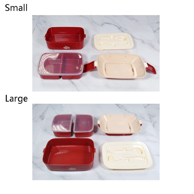 Cute Rabbit Double Layer Plastic Lunch Box Large Capacity Portable Lunch Box, Style:, Small Yellow, Large Green, Large Yellow