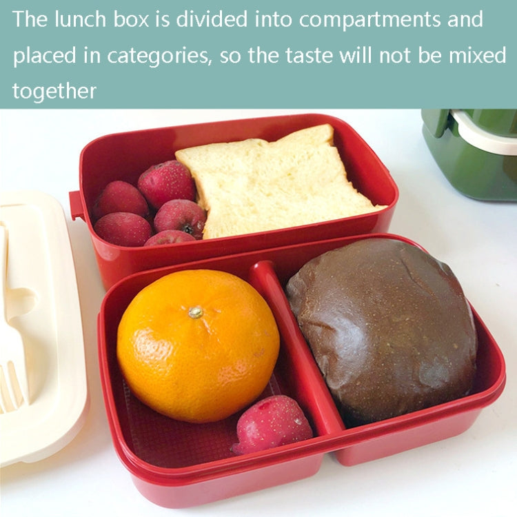 Cute Rabbit Double Layer Plastic Lunch Box Large Capacity Portable Lunch Box, Style:, Small Yellow, Large Green, Large Yellow