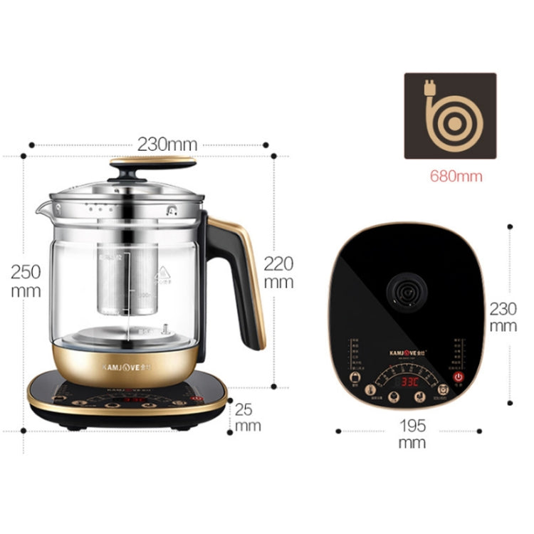 KAMJOVE HT-590 Fully Automatic Water-proof Bird's Nest Stew Cup Glass Health Pot Multi-function Tea Maker CN Plug