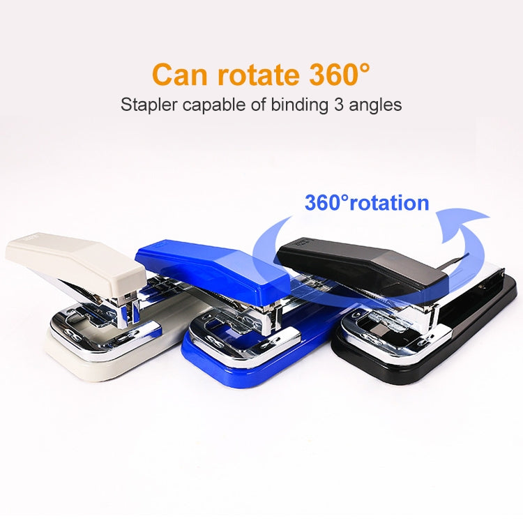 Deli 0414 Stapler Portable Rotatable Stapler 0012 Staple Nail(Blue)