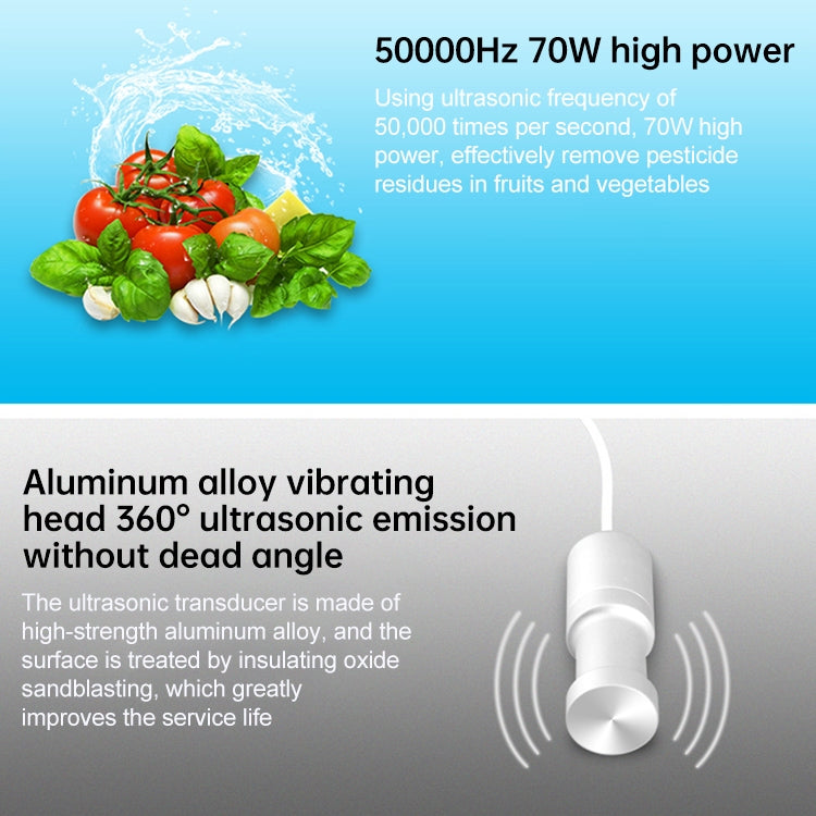 JeKen CE-9600 Household Ultrasonic Cleaner Vegetable Washing Glasses Watch Jewelry Cleaner(EU Plug)