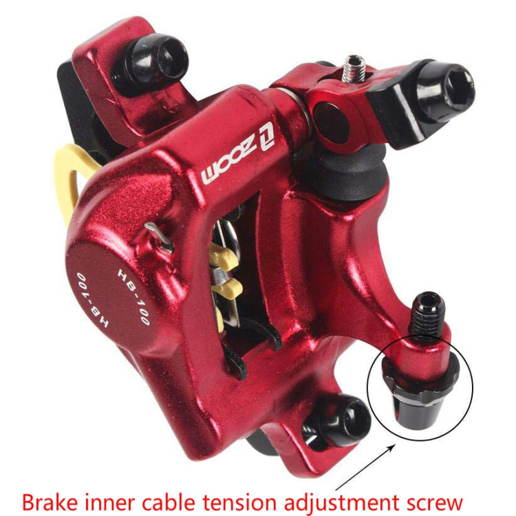 ZOOM HB100 Mountain Bike Hydraulic Brake Caliper Folding Bike Cable Pull Hydraulic Disc Brake Caliper, Style:Front(Black)