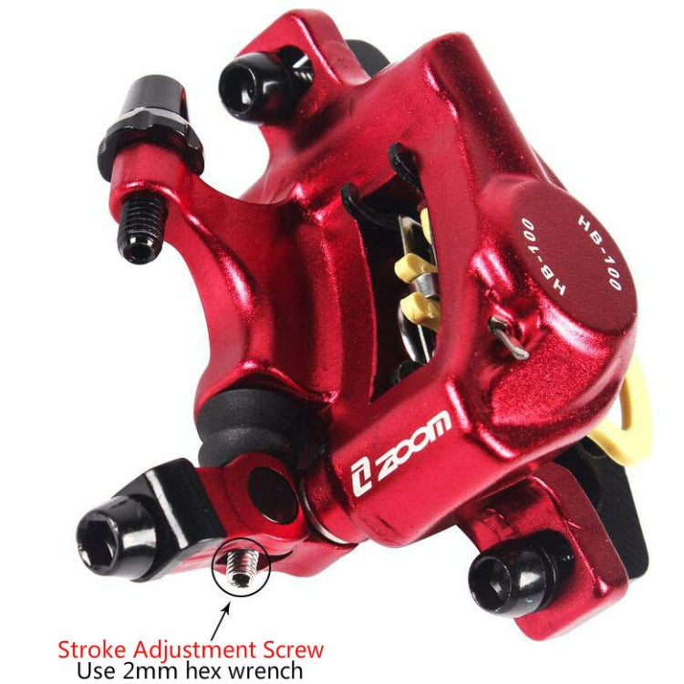 ZOOM HB100 Mountain Bike Hydraulic Brake Caliper Folding Bike Cable Pull Hydraulic Disc Brake Caliper, Style:Front(Blue)
