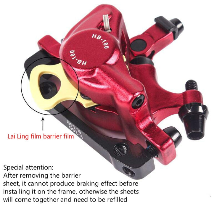 ZOOM HB100 Mountain Bike Hydraulic Brake Caliper Folding Bike Cable Pull Hydraulic Disc Brake Caliper, Style:Rear(Purple)