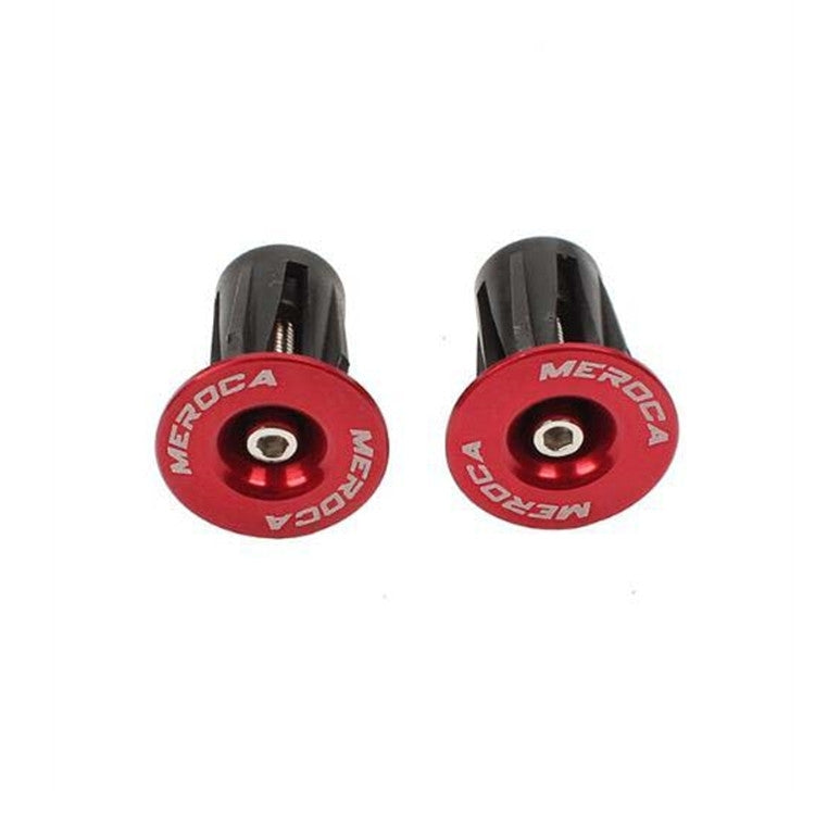 1pair MEROCA Mountain Bike Expansion Lock Bar Plug Road Bike Bicycle Bar Plug End Cover, Red