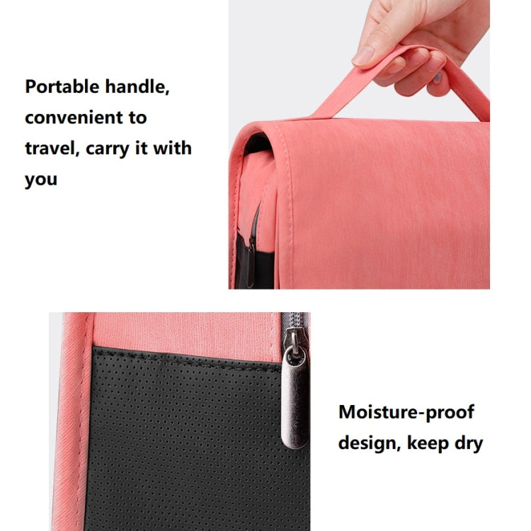 Travelsky Travel Storage Waterproof Pu Cosmetic Bag Multifunctional Folding Large Capacity Toiletry Bag(Ebony)