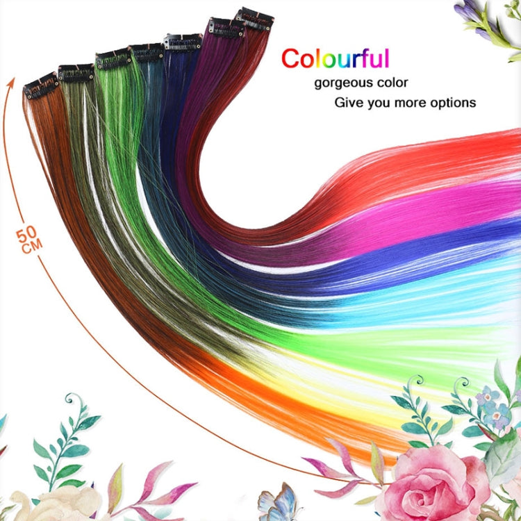 10 PCS Chemical Fiber Wig One-Step Gradient Color Single Card Wig, Stretched Length:24inches(32#)