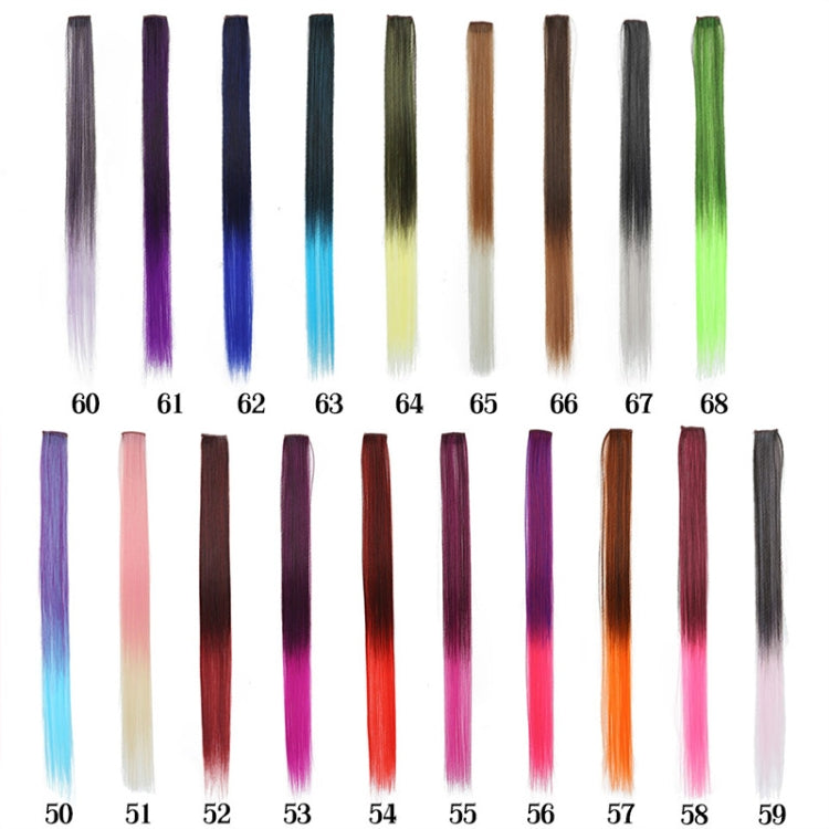 10 PCS Chemical Fiber Wig One-Step Gradient Color Single Card Wig, Stretched Length:24inches(32#)