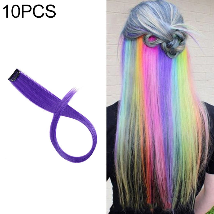 10 PCS Chemical Fiber Wig One-Step Gradient Color Single Card Wig, Stretched Length:24inches(54#)