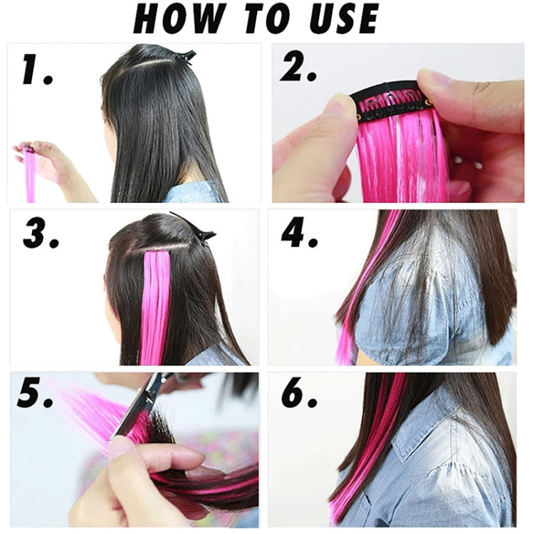 10 PCS Chemical Fiber Wig One-Step Gradient Color Single Card Wig, Stretched Length:24inches(35#)