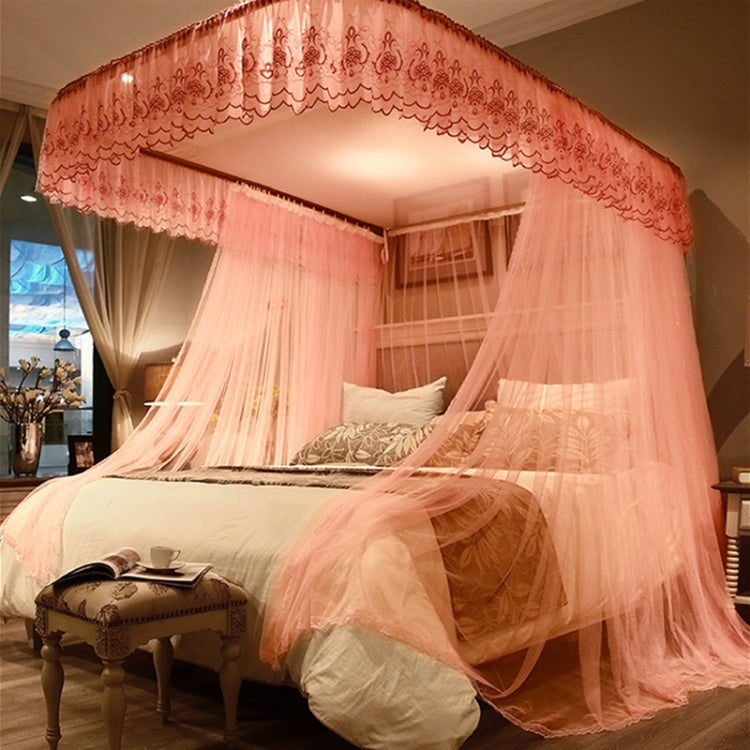 U-shaped Guide Rail Retractable Three-door Mosquito Net, 120x200 cm, 150x200 cm, 180x200 cm, 180x220 cm
