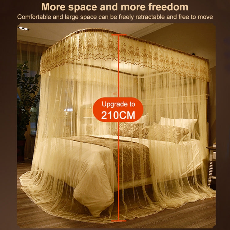 U-shaped Guide Rail Retractable Three-door Mosquito Net, 120x200 cm, 150x200 cm, 180x200 cm, 180x220 cm